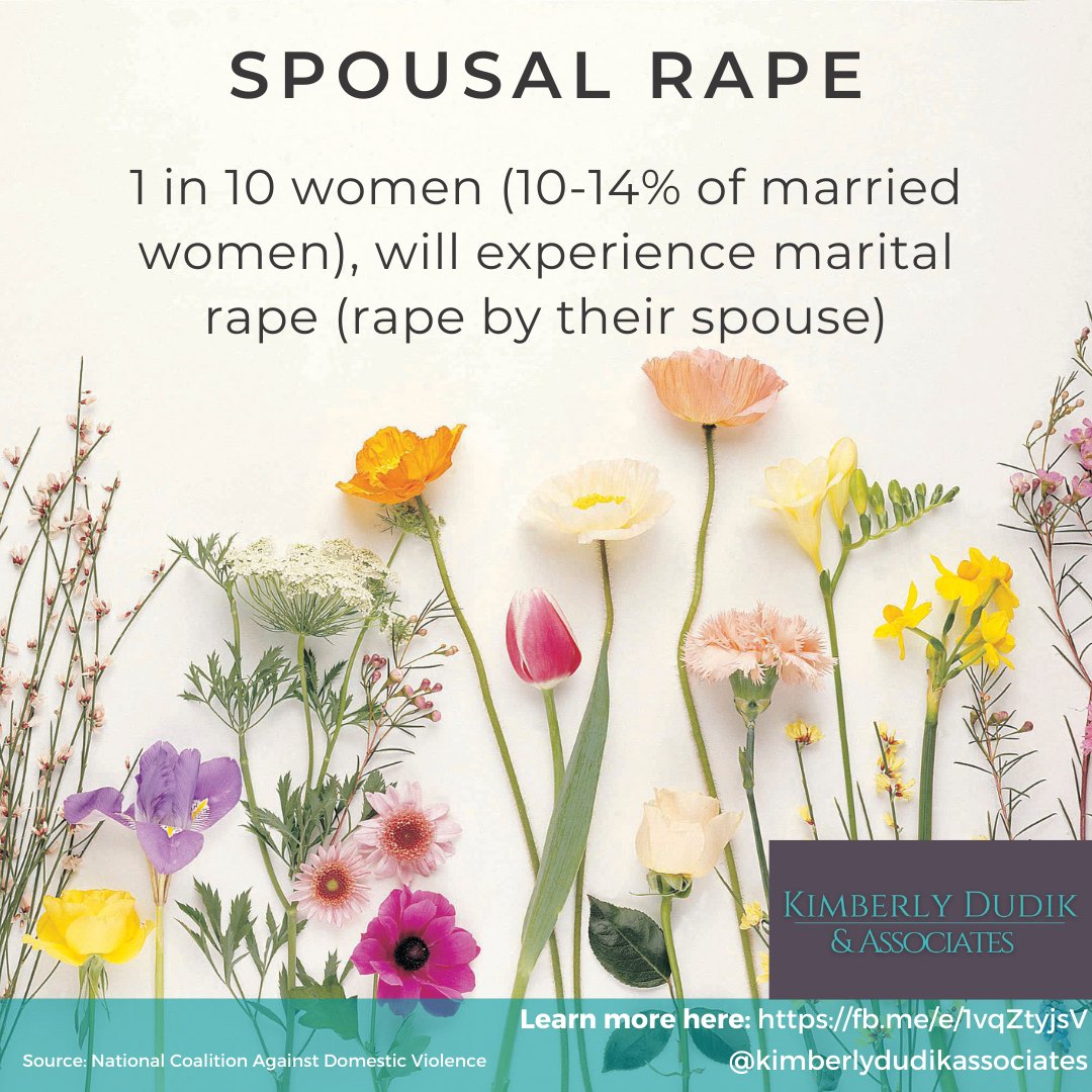 kdudikassociate's tweet photo. Spousal rape, occurring by a partner or spouse, was not a crime in all states until 1993 but loopholes still exist allowing perpetrators to escape justice. Join us on 7/14 to learn how to make positive change. https://t.co/BzNMYNdz9J #SafeCommunityChallenge #SexualViolence #MeToo https://t.co/VSx81y47Vc