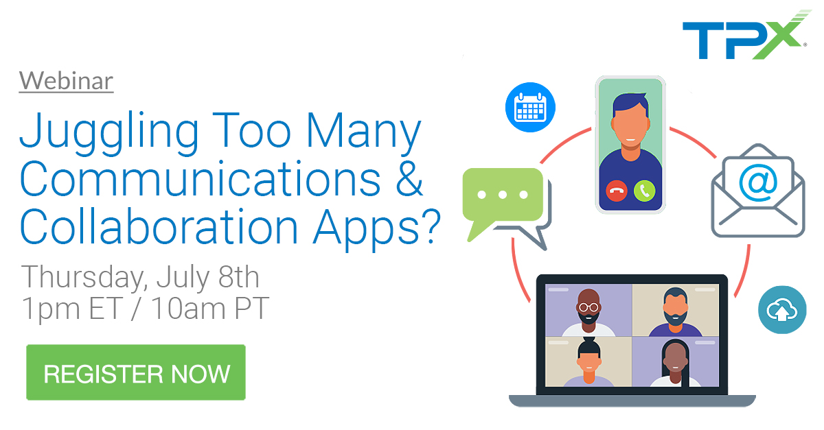 donjoos's tweet photo. TOMORROW // When it comes to juggling communications and collaboration apps, too many = too hard! Join the team at @TPxComm for our 7/8 webinar to learn how to consolidate these apps: https://t.co/7KkFR2IejF  #collaborationapps https://t.co/07l2rw3oLA