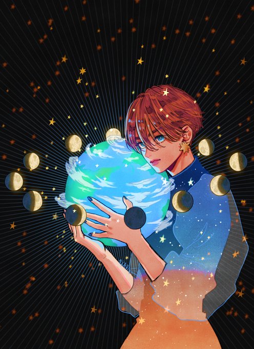 「brown hair earth (planet)」 illustration images(Latest)｜2pages