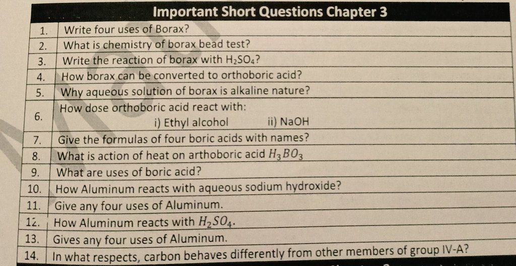 Learn just 14 answers and gain 6marks 3 questions are confirm from these 2nd year Chemistry 
2×3=6 
#cancelapboardexams2021