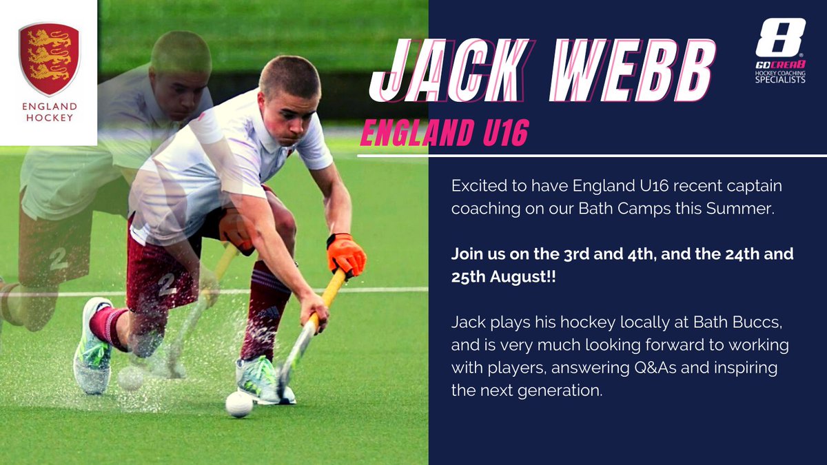 Very pleased that England U16 Boys' recent captain Jack Webb will be with us at the Bath Camps on the 3rd and 4th August and the 24th and 25th.

Book Here: bit.ly/3ywzDqe

<a href="/PriorParkSport/">Prior Park Sport</a> @TBBHockey <a href="/CityofBathHC/">City of Bath HC</a> <a href="/KESBathSport/">Sport & PE | King Edward's School</a> <a href="/KWS_PrepSport/">Kingswood Prep Sport</a> <a href="/KWS_Sport/">Sport at Kingswood School</a> <a href="/RHSBsport/">Royal High School Bath - Sport</a>