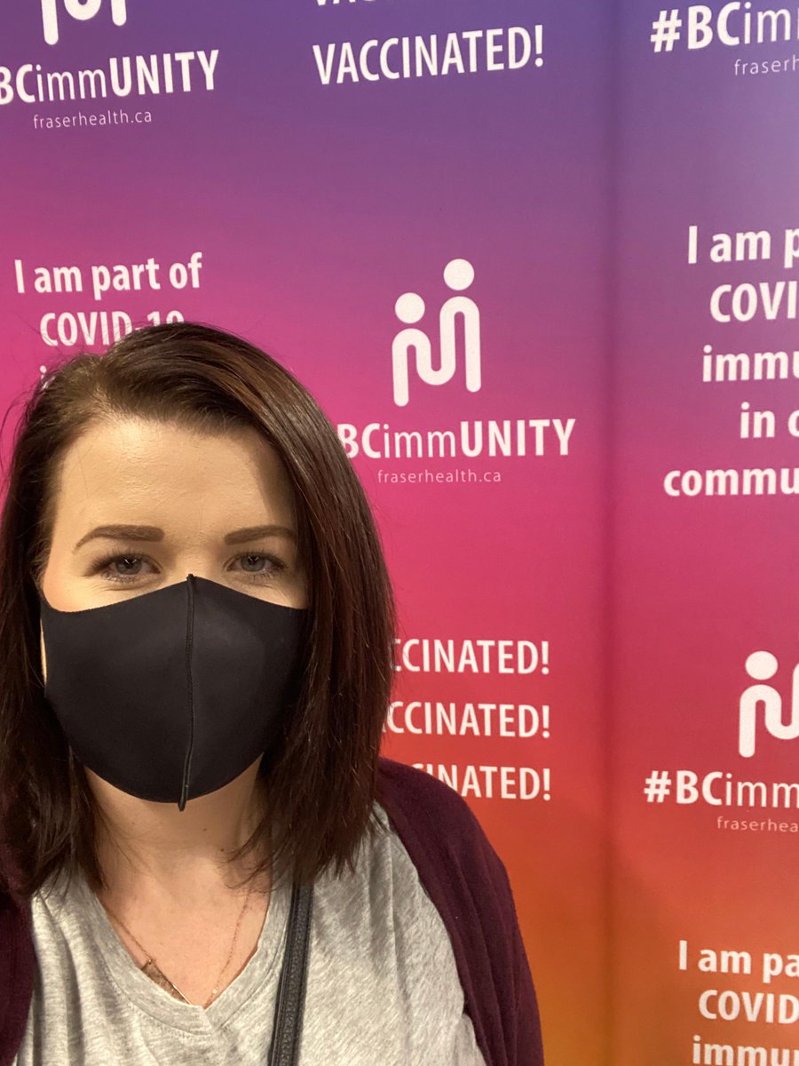 SWRBOT's tweet photo. Our Events and Communications Manager @HeatherDBooth received her second dose of the vaccine! Heather knows that by being fully vaccinated, she is helping keep our members and her family safe when we return to in-person events.

@Fraserhealth #BCimmUNITY #covidvaccine #SurreyBC https://t.co/XNEEbUZkk5