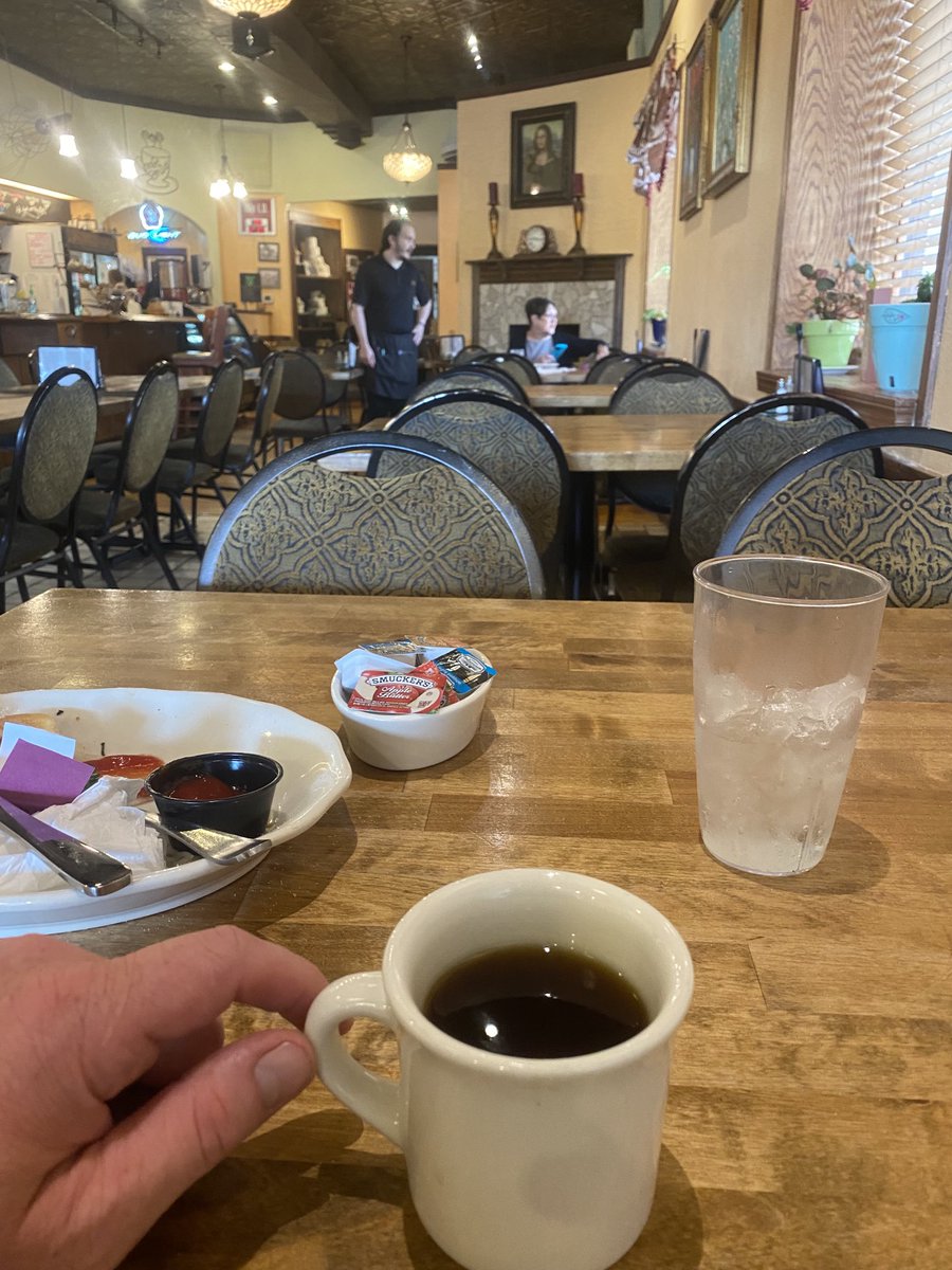 Just enjoying a great sit down breakfast and a freshly brewed cup of coffee is something I used to take for granted. Getting harder to find. If I never had to sit in a drive thru line again that would be fine with me…
#CafeBrule