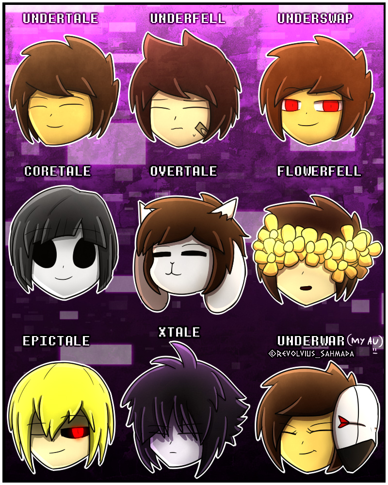 Revolvius on X: Welp, 9 Frisk AUs A bit of mistake on perhaps