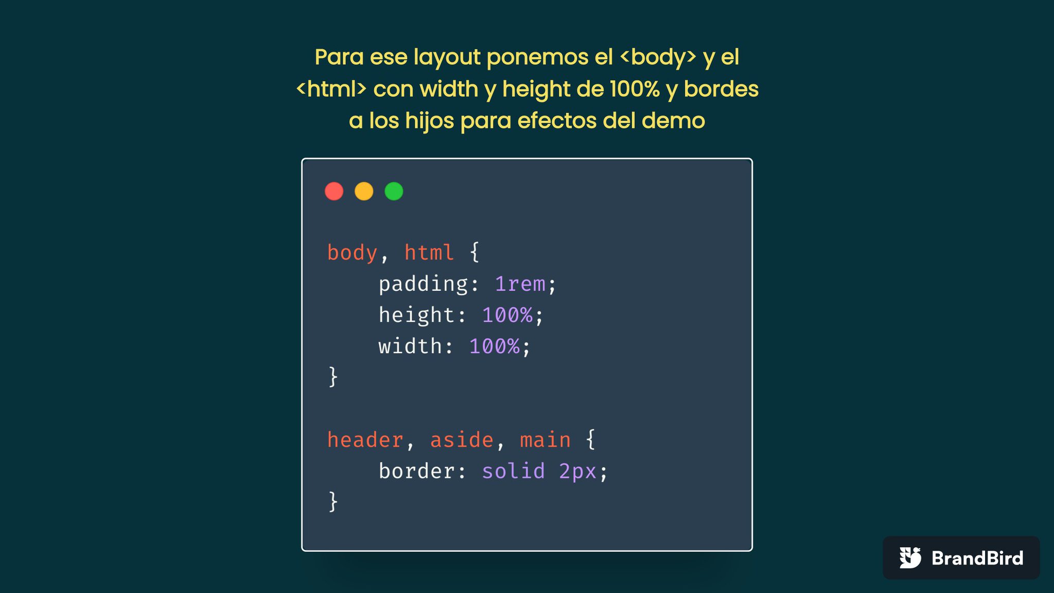 Freddy Montes on X: "En el #CSS lo primero que hacemos es agregar width y height al 100% al <body> y <html> para que nuestro layout ocupe toda la página. Y bordes Freddy Montes on X: "En el #CSS lo primero que hacemos es agregar width y height al 100% al <body> y <html> para que nuestro layout ocupe toda la página. Y bordes