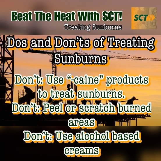 SafetyControls1's tweet image. Beat The Heat With SCT! Your guide to sunburns.