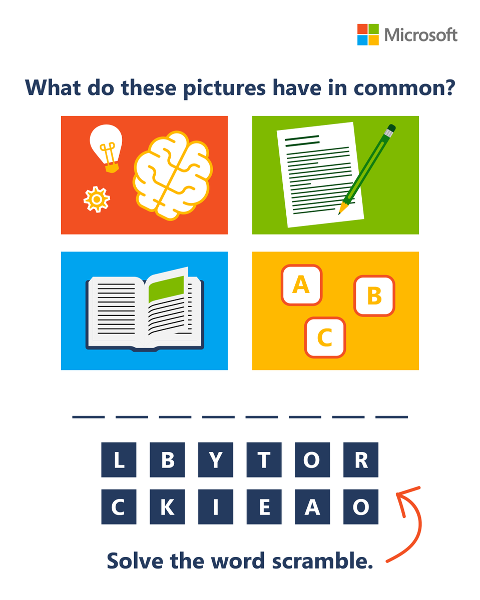 Reply tweet! 💬💬💬

What do these pictures have in common? Let us know if you crack the code, smarty👖.  

#MicrosoftEDU