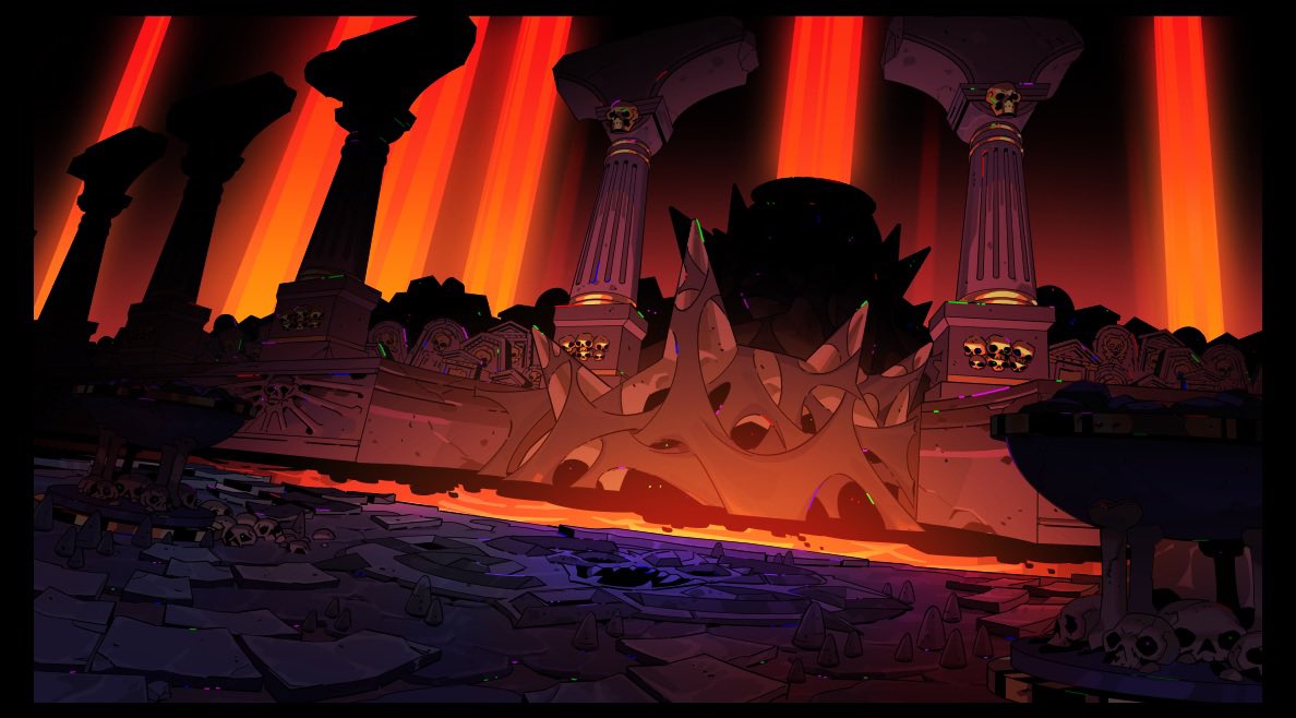 This was actually the first layout I worked on per Spencer's advice. At the time I only had a couple of screenshots, gameplay clips, and assets to reference from, so I tried to stick close to the art style of the game since it was so distinct and stylized.