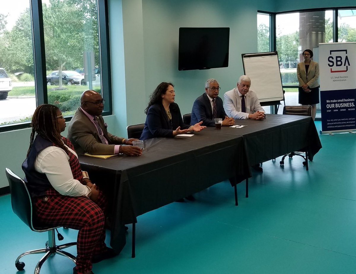 SBAIsabel's tweet photo. Small businesses owned by women &amp; people of color have been disproportionally impacted by COVID. Thanks to @BobbyScott &amp; local leaders for joining @SBAGov to hear a diverse small business perspective at Synergy Health Systems in Portsmouth, VA. https://t.co/hWhKRomGaK