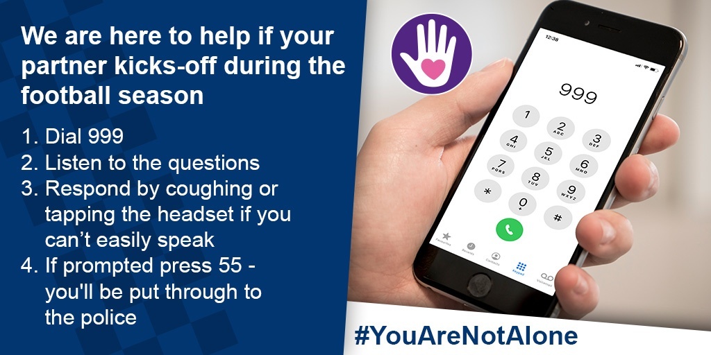 StaffsPolice's tweet photo. Have there been tense times at home in the lead up to tonight’s @England game?

If you feel unsafe and need our help, you can contact us using this discrete method📞 

Please share so we can help protect victims of #domesticabuse #YouAreNotAlone https://t.co/WXgRCsOtme