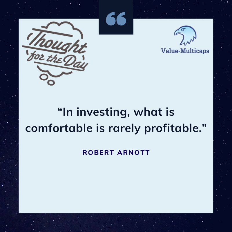 Value_Ethics's tweet photo. In #Investing, What Is Comfortable Is Rarely #Profitable.
-- Robert Arnott
Telegram : https://t.co/vBNE3JqurJ
#Valuemulticaps #thoughtoftheday #sundayThoughts #motivationalquotes #RobertArnott #decisionmaking #decisionmakingskills #decisionmakingprocess #sundaymotivation https://t.co/gbaCEuqCdV