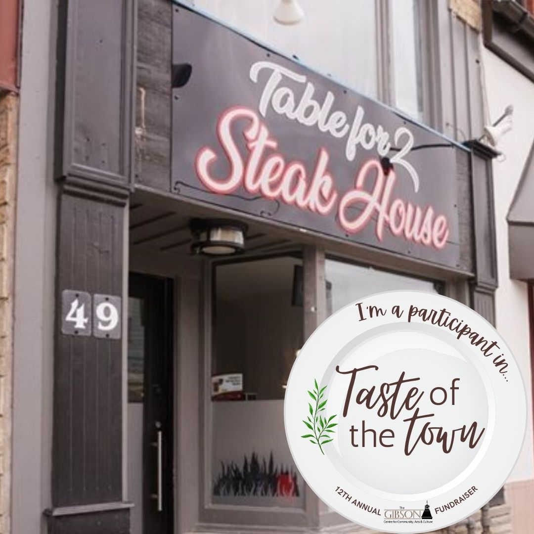 Meet Taste Of The Town Participant, Table for 2!
Located in the heart of Alliston @ 49 Victoria Street West; Table for 2 is known for its mouth-watering Steaks.
 Link for raffle tickets: secure1.tixhub.com/gibsonce.../on…
 #tasteofthetown #TOTT #alliston #gibsoncentre #restaurant #raffle