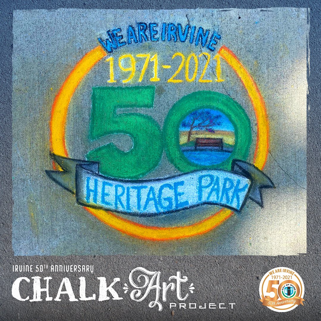 Our first Irvine 50th Anniversary Chalk Art Project gathering takes place Saturday! Have you signed up?

Register today, then join friends and family at Turtle Rock Community Center and contribute to a chalk rendition of our 50th anniversary logo.

ℹ️ cityofirvine.org/chalkartproject