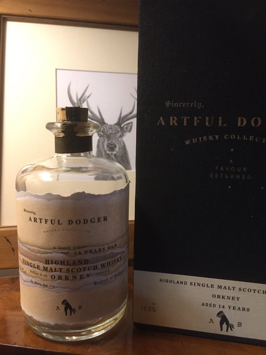 1_womans_whisky's tweet photo. Wipe out Wednesday- a 14 year old ex-Sherry butt from Orkney courtesy of Artful Dodger Whisky. 58.8% ABV with light peat and heather honey tones.
#whisky #wednesdaywipeout #whiskywednesday https://t.co/MrxXddM2Vw