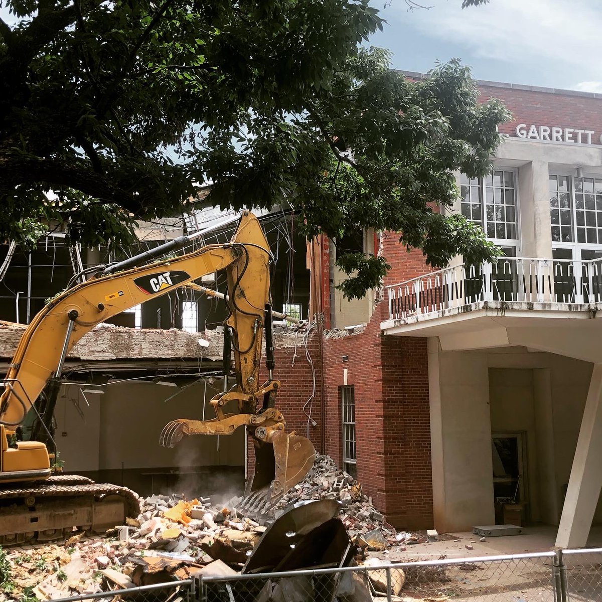 Down come the bricks at Garrett today. #wku #summerconstruction #saygoodbye
