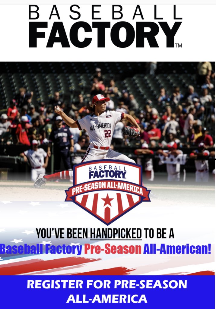 Thank you <a href="/BaseballFactory/">Baseball Factory</a> for my selection as Pre-Season All-American! Excited for the opportunity to compete with the best around the country! <a href="/NAEagleBaseball/">NAEaglesBaseball</a> <a href="/2022Bison/">Former Ohio Bison 2022 Account</a> <a href="/OhioBison/">Ohio Bison Baseball & Softball</a>