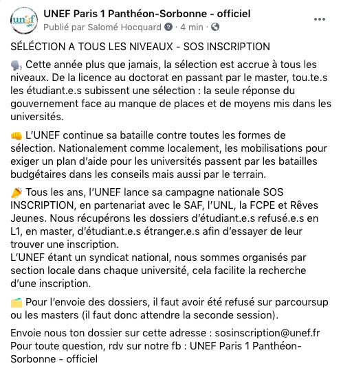 UNEF Paris 1 tweet media