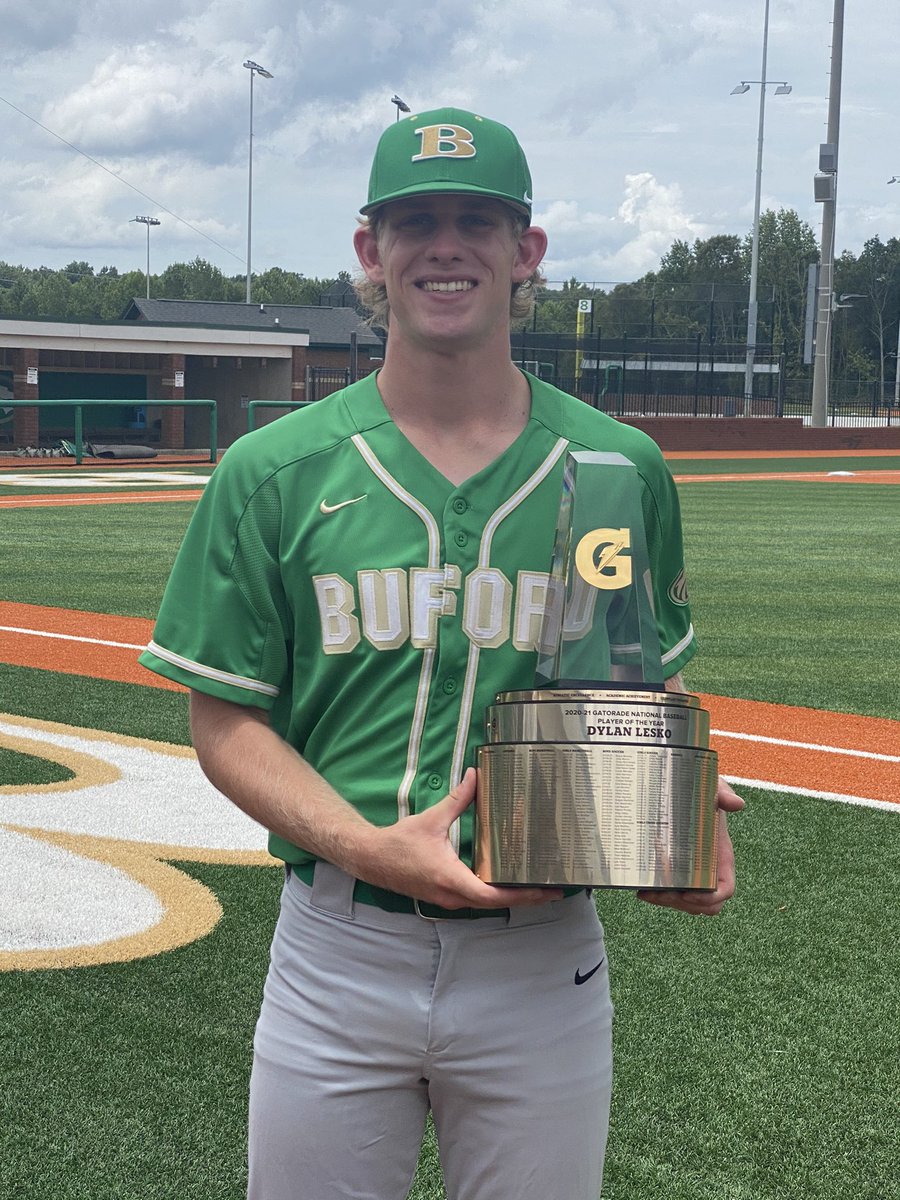 Bwolvesbaseball's tweet photo. Congratulations @dylanjlesko for being selected as the Gatorade National Baseball Player Of The Year!  First junior to ever win this award. All of Buford is so proud of you! https://t.co/J4l9NVEQ00
