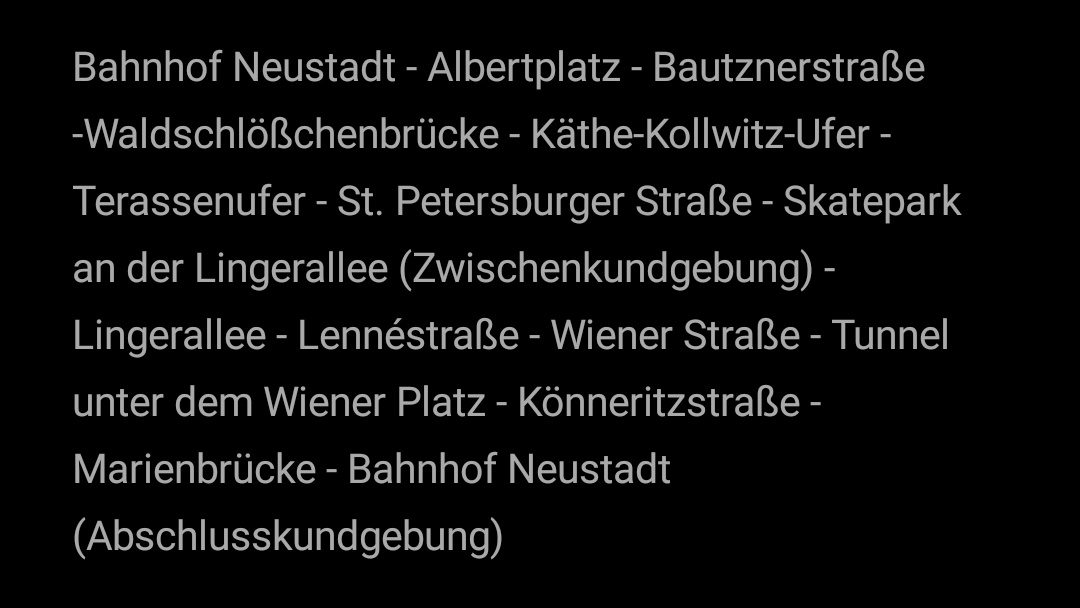 FFFDresden's tweet photo. @abmdj Danke, für den Hinweis. Das hier ist die ungefähre Route für Freitag. #FridaysForFuture #dd0907 :) https://t.co/s7qXxBX76o