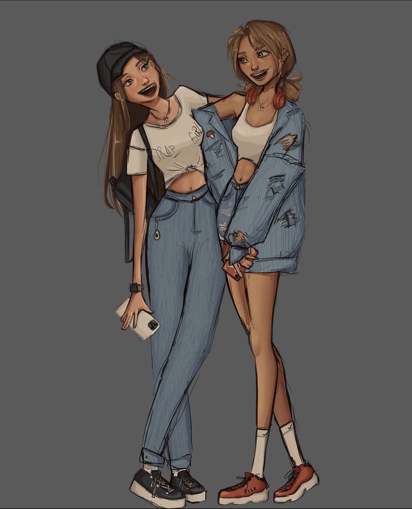 mashkasart's tweet photo. Drew myself (right) and my best friend, you can see the outfit more clearly in the second image
#art #digitalart #characterart #friends https://t.co/wHvPBjwEpV