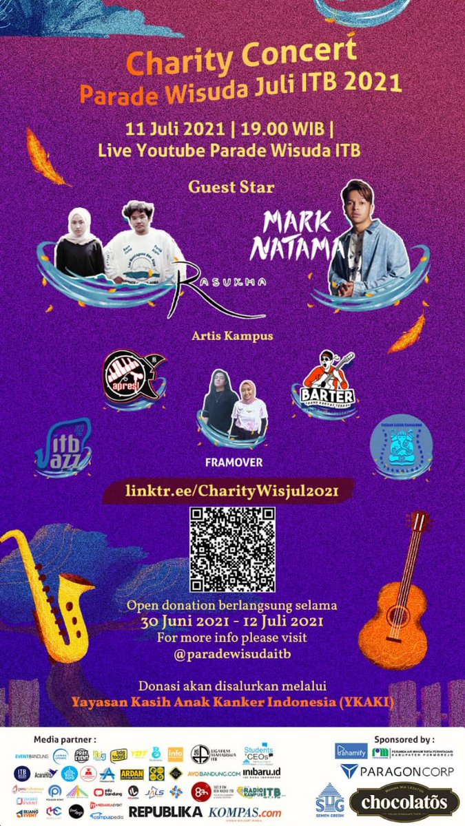 mediargaevent's tweet photo. [Charity Concert}

Acara ini juga membuka peluang bagi kalian yang ingin memberikan donasi kepada teman-teman kita dari yayasan kasih anak kanker indonesia (YKAKI) dengan cara scan barcode yang tertera pada poster atau melalui link berikut :
https://t.co/UButdbxb4s

#charity https://t.co/t008fCMcK1