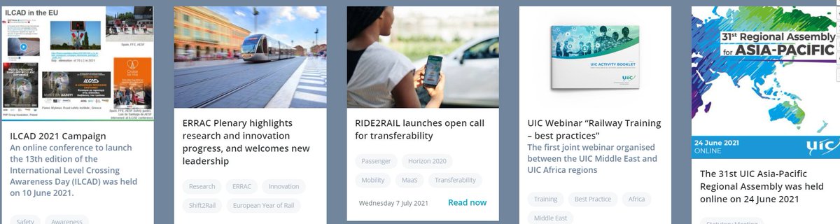[#rail News] Read the latest articles in UIC eNews on #Safety, #Research and #Passenger

Read more: uic.org/com/enews/