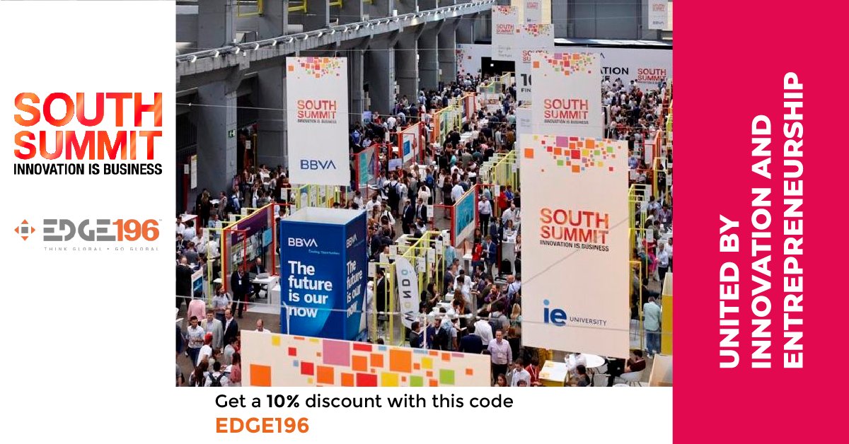 Our partners <a href="/south_summit/">South Summit</a> have a few more days until their early-bird ticket sales end. Use the code EDGE196 to get 10% off any ticket package. +3,800 startups will be attending, so it's a great networking opportunity. We'll see you there: southsummit.co/en/ticket-en/