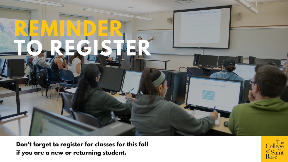 SaintRoseGrad's tweet image. New and returning students! Do not forget to register for classes if you have yet to do so.