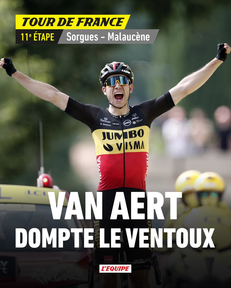 En baroudeur, Wout van Aert triomphe de la double ascension du Mont Ventoux, inédite sur le Tour de France.

La course > ow.ly/sajO50FqZ0E #TDF2021