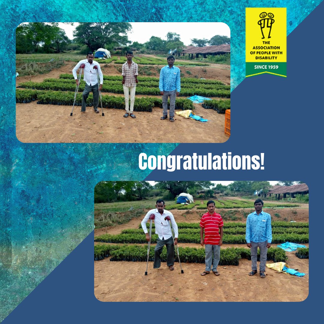 APD_India's tweet photo. Congratulations to APD's Horticulture Garden Supervisor Course trainees for getting placed at VVV Agro India Pvt., near Hosur. Wish you great success!
More about our livelihood program: https://t.co/QGQ1hXwlik
#disabilityjobs #disabilitylivelihood #disabilitycourses #PwDjobs https://t.co/2cCj1ecKAD