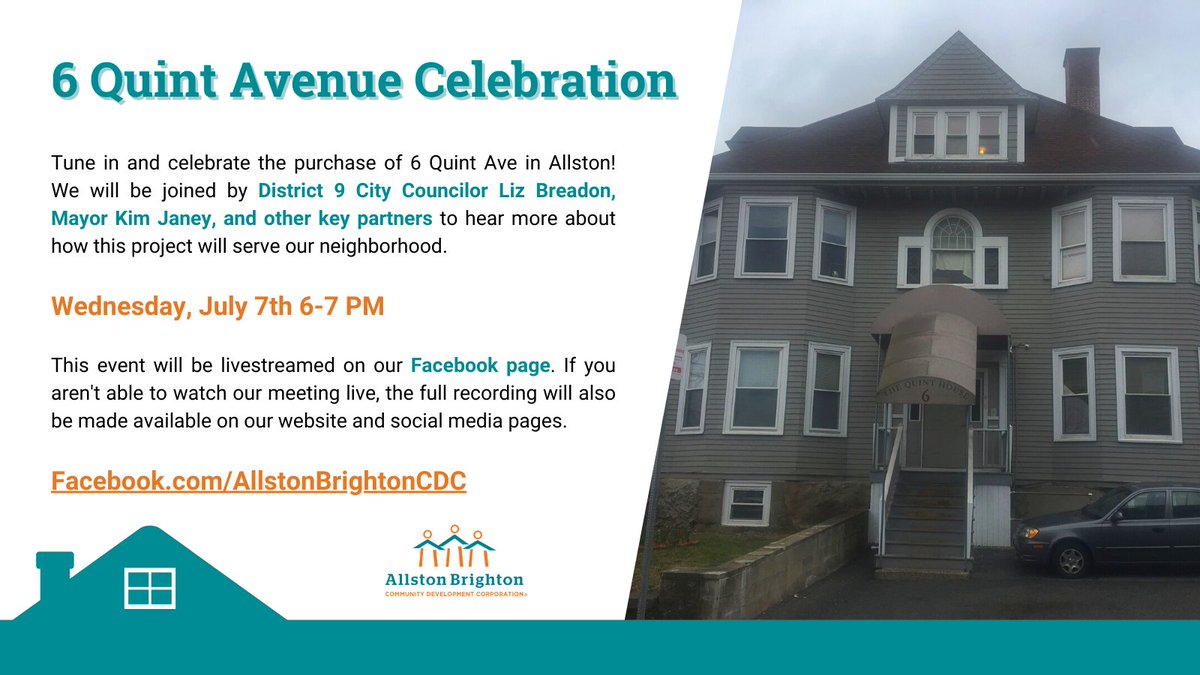 allbrightcdc's tweet photo. Tune in TONIGHT from 6-7pm for our 6 Quint Ave celebration! Make sure to tune into our Facebook page to hear from @Liz4AB @MayorKimJaney &amp; other key partners: https://t.co/4U2oApd7RR https://t.co/jvg6OadhOv