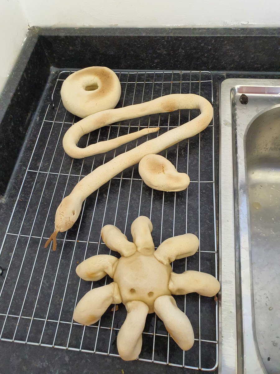 AlisonBaker1970's tweet photo. Salt dough creations done by me and Mrs Slynes. I bet you don't know which ones are mine 😏😉😁 https://t.co/bIjatg7PLV