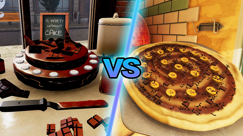 Cooking Simulator on X: Chocolate cake🍫🎂 vs Chocolate pizza