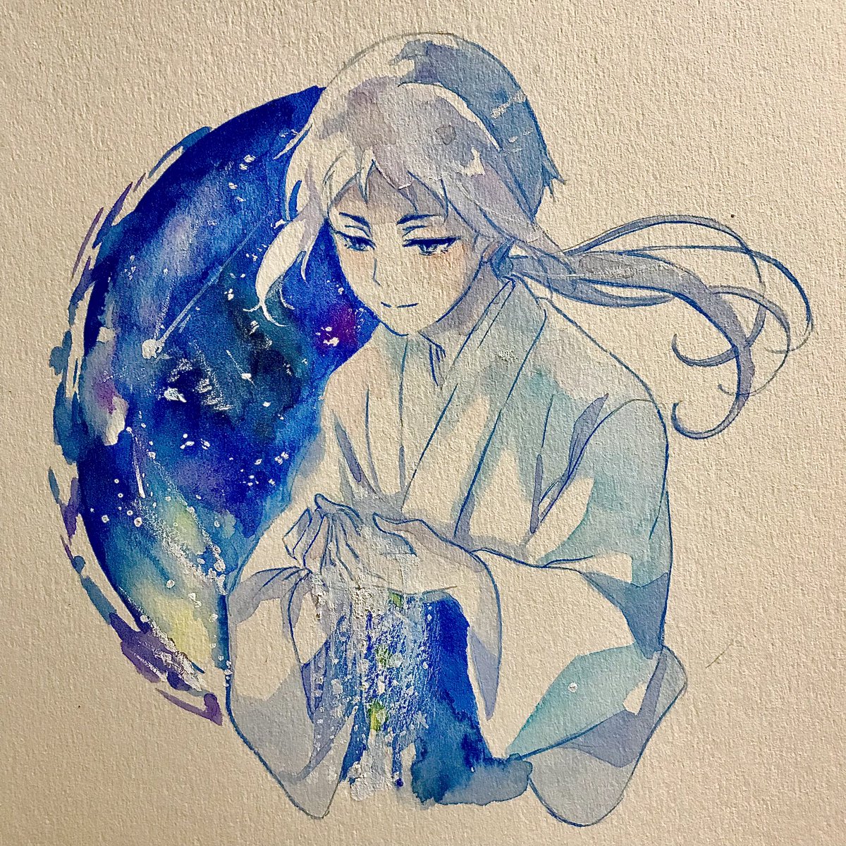 「七夕にちなんで🎋⭐️
星と雨彦さん

(ちょいすぎちゃった😂) 」|ますちょんのイラスト