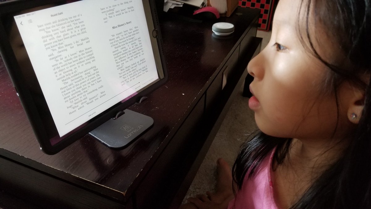 Aylin's almost done reading Matilda. #jacksonavereads #jacksonavepta