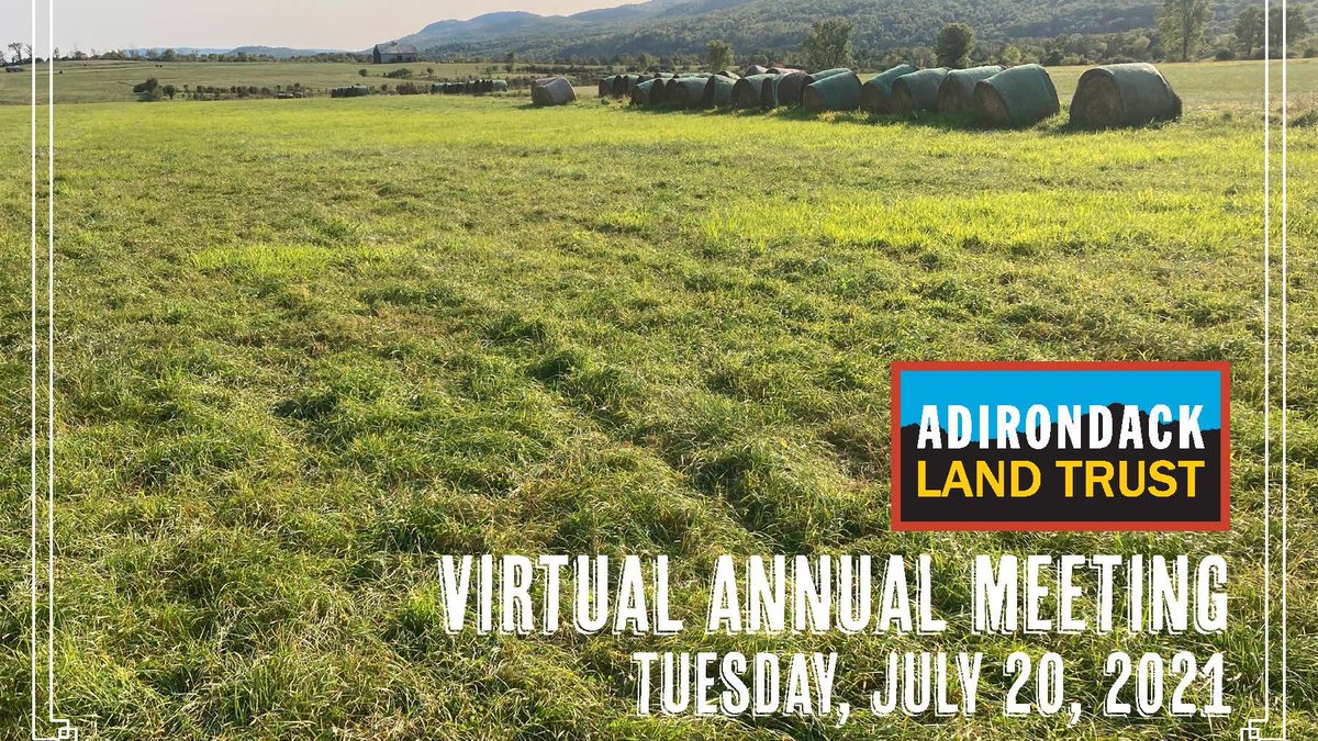 PLEASE JOIN US Tuesday, July 20, 10am for our Annual Meeting, featuring #Adirondack conservation updates and a discussion on food, farming & farmland by Holly Rippon-Butler, land campaign director for @youngfarmers, & Brittany Christenson of @AdkAction

https://t.co/nb78utQ9Qx https://t.co/F66MRbviA3