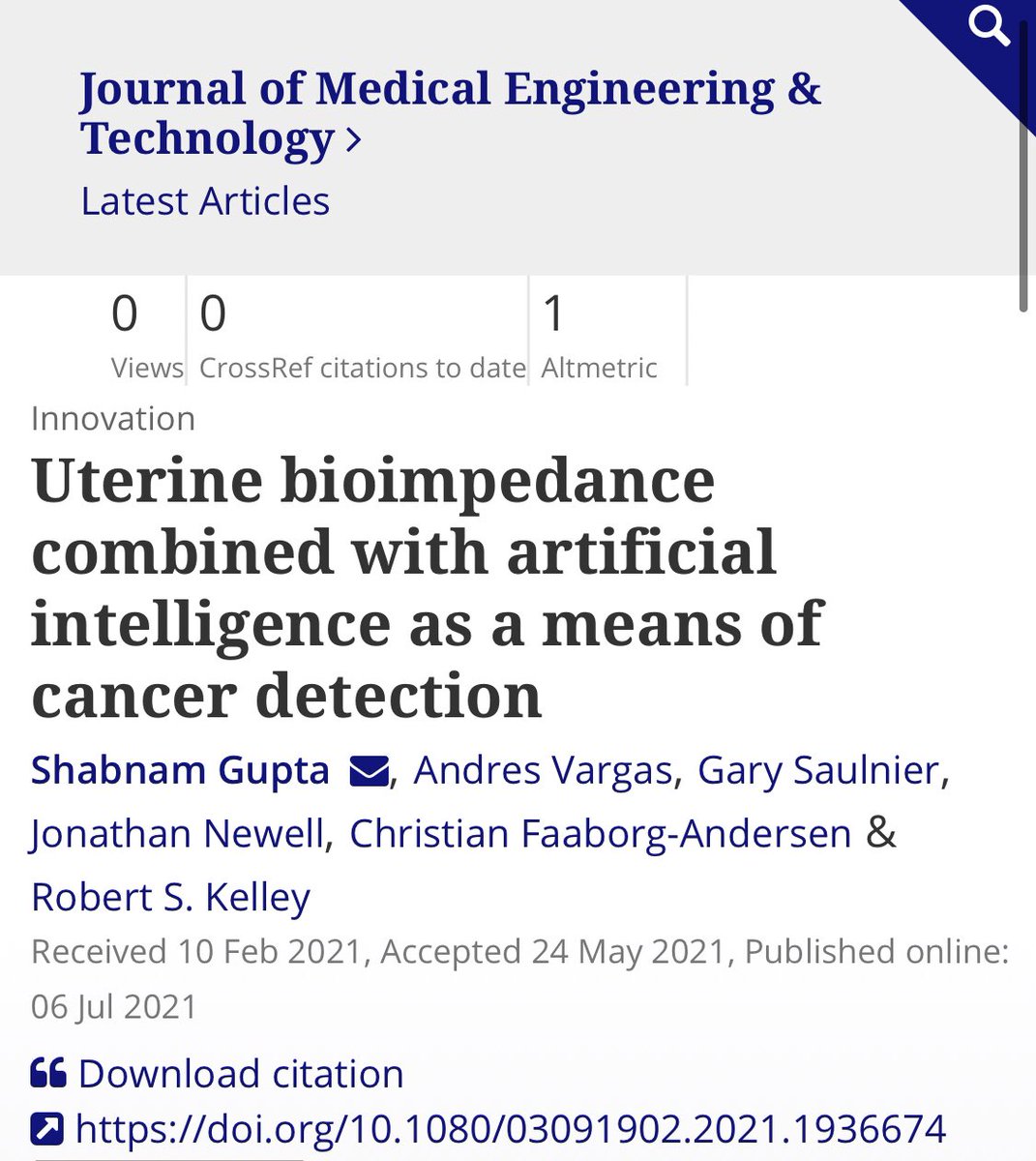 ShabnamGuptaMD's tweet photo. Check out our latest publication in the Journal of Medical Engineering &amp; Technology! @tandfonline @EmoryGynOb https://t.co/dZmlwOuzhO