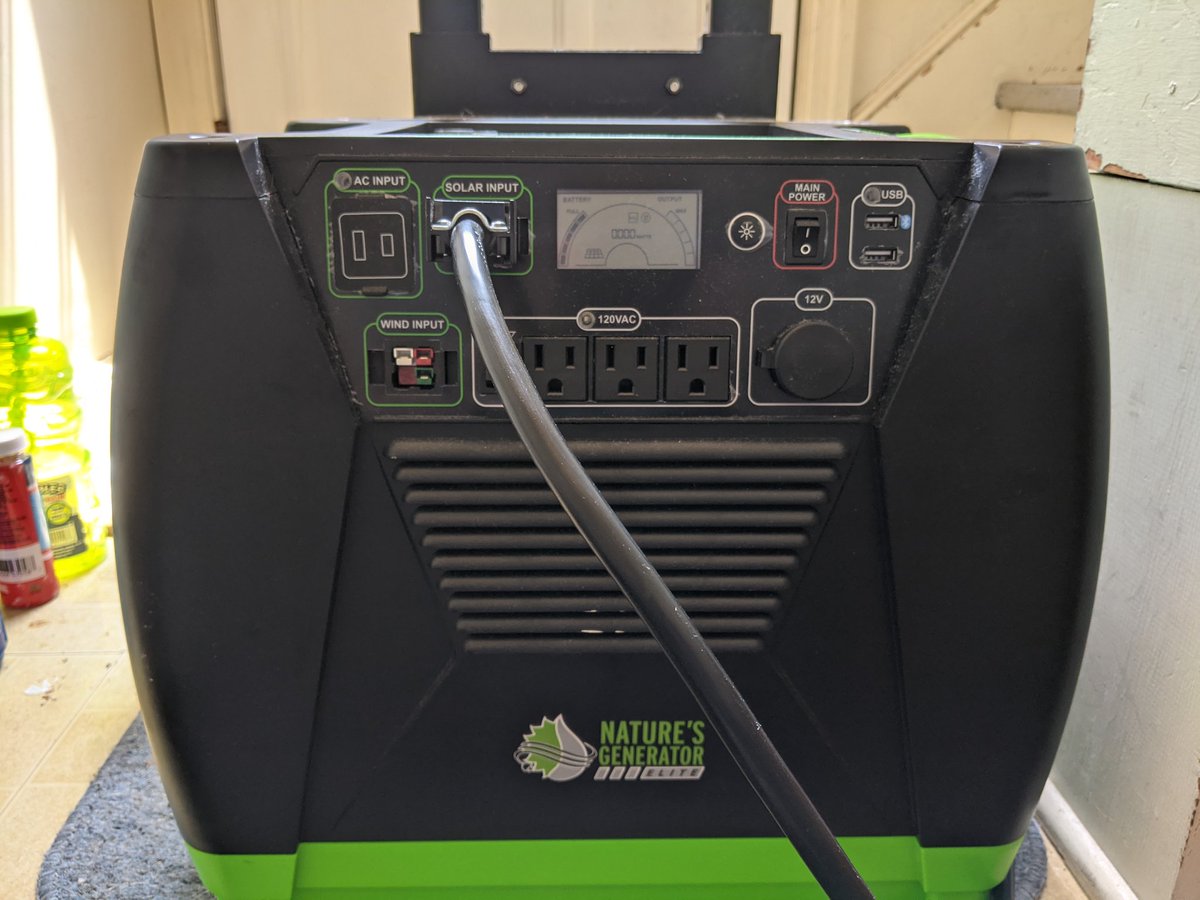 genejm29's tweet photo. Local Power Outage and the song (and scent) of gasoline generators fills the air except for one place, mine Picked this up late 2019. About ready to keep critical stuff (Refrigerator, & a fan ) going. #SpaceTechInYourLife https://t.co/470U6lrpDp