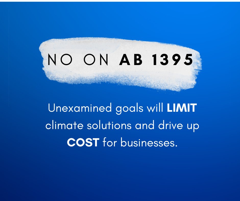 California is a leader in climate policy &amp; we’re drastically reducing emissions. Vote NO on #AB1395, an unanalyzed new climate mandate that will hurt agriculture, energy, and manufacturing sectors. <a href="/BenAllenCA/">Ben Allen</a> <a href="/HenrySternCA/">Henry Stern</a> @SenGonzalez_33