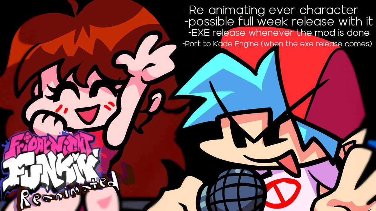 SunnyWeekFNF's tweet image. Ayo welcome to the official FNF ReAnimated twitter account! We got some really cool shit comin up and you will not be disappointed!

Dev team and their pronouns:

@fred_yes_hi - He/Him
@InkWookOfficial - He/Him
Mr. Malhare#5450 - He/Him
@thatdelta1 - She/Her
@Splootulu She/Her