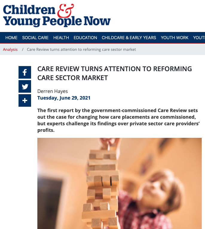 Recent article in CYPNow calling for a better informed debate around the involvement of independent providers of children's services: 

Also link to full article here: revolution-consulting.org/wp-content/upl…