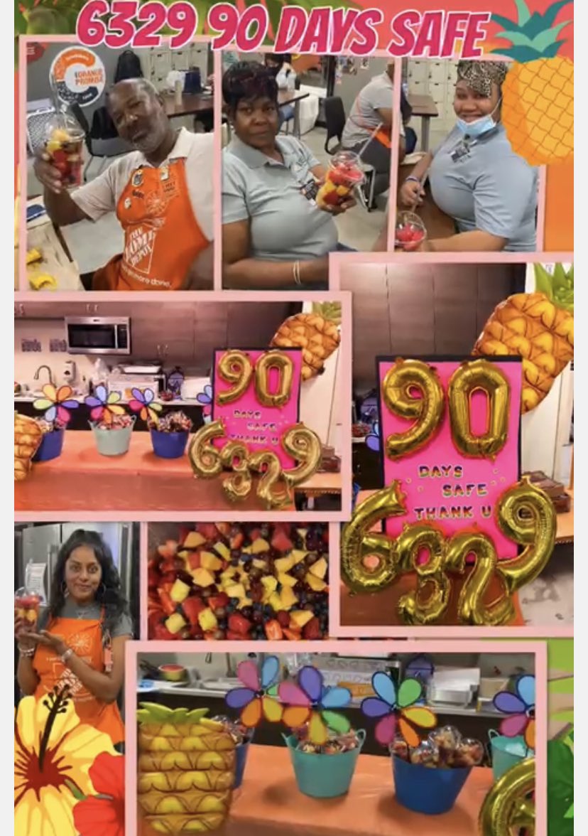 Team 6329 celebrating 90 Days Safe!! Thanks for your continued focus on building a positive safety culture for both our internal and external customers!#whyiworksafe @Chris_Fraga_HD @dannycapeles28 @a_2da_j <a href="/ryan3040/">Ryan Hunt</a> @JacobRobertsTHD <a href="/michellefogel2/">Michelle Fogel🧡🧡🧡</a>