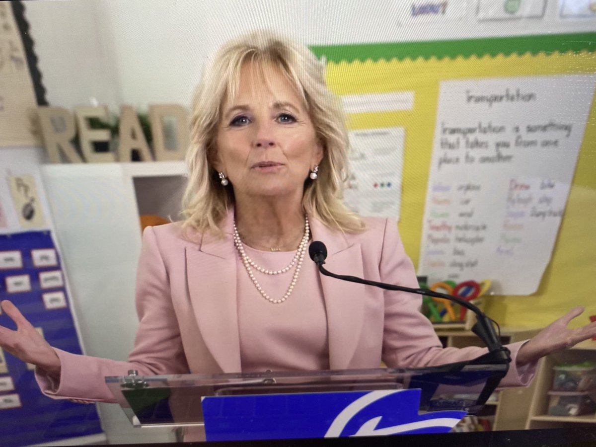 Our <a href="/FLOTUS/">First Lady Melania Trump</a> said it today: “Teachers, you will get paid more” <a href="/DrBiden/">Dr. Jill Biden</a> #TEACH21 <a href="/rweingarten/">Randi Weingarten 🇺🇸❌👑💪🏿👩‍🎓🟣🇺🇦</a> <a href="/fedingram/">Fedrick Ingram</a>