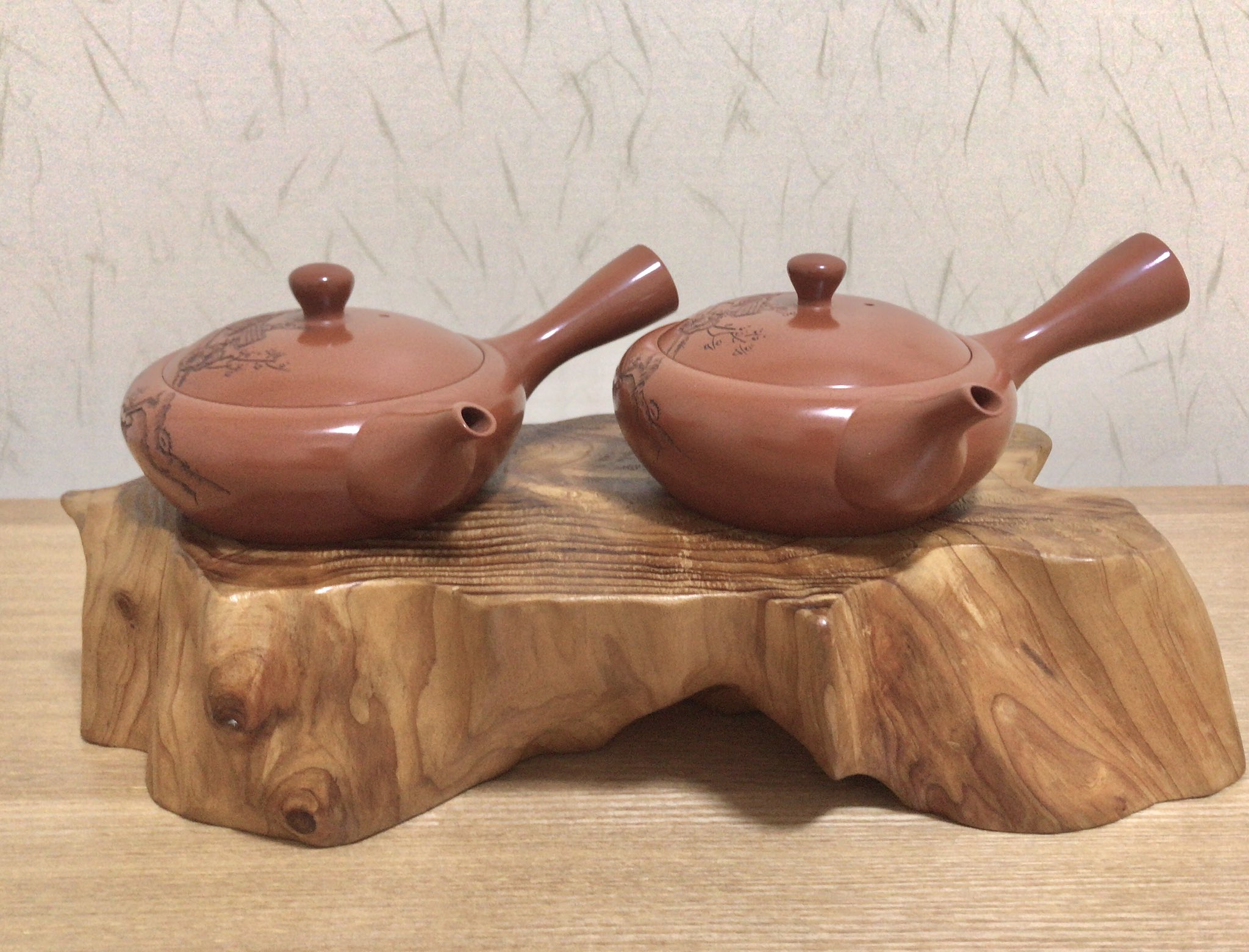 常滑焼名工 梅原玉堂 朱泥 寿雲刀 七福神茶入 茶道具
