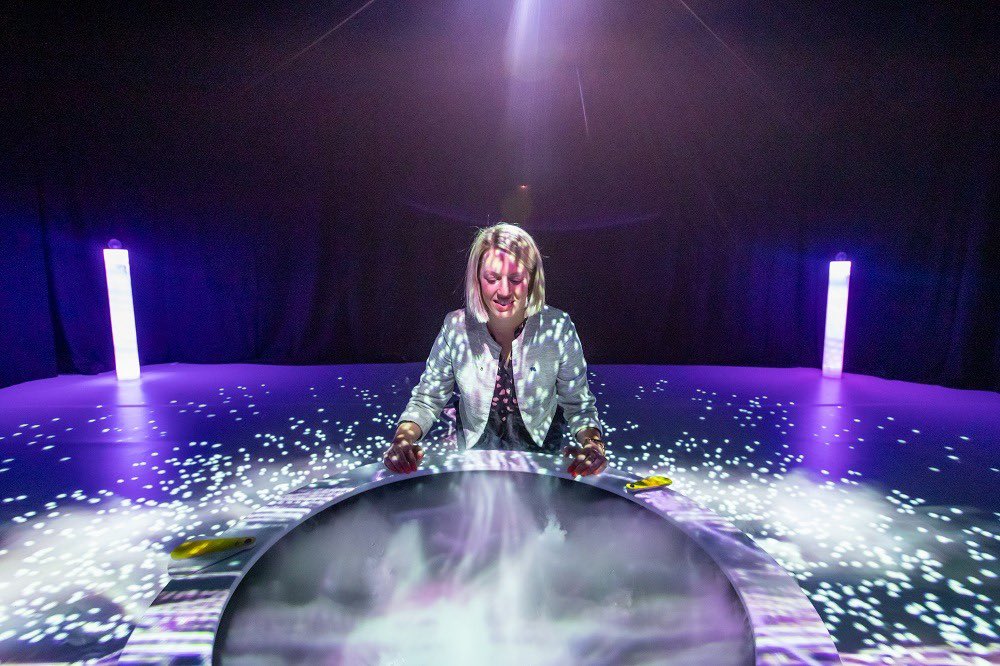 We were delighted to show @JennyGilruth around our exhibitions Pale Blue Dot and Elemental today and to discuss the importance of #Art in #scicomm <a href="/culturescotgov/">Scot Gov Culture</a> #Culture #Scotland #STEAM