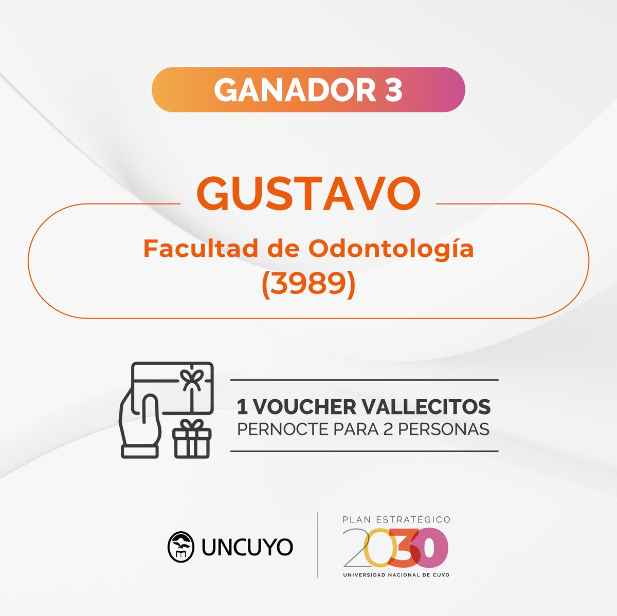 dppypuncuyo's tweet photo. #EncuestaUNCUYO
Felicidades a los ganadores y ganadoras del sorteo que participaron de la encuesta ¿Cómo te imaginas a la UNCUYO en el 2030? https://t.co/pKeVNvfjBM