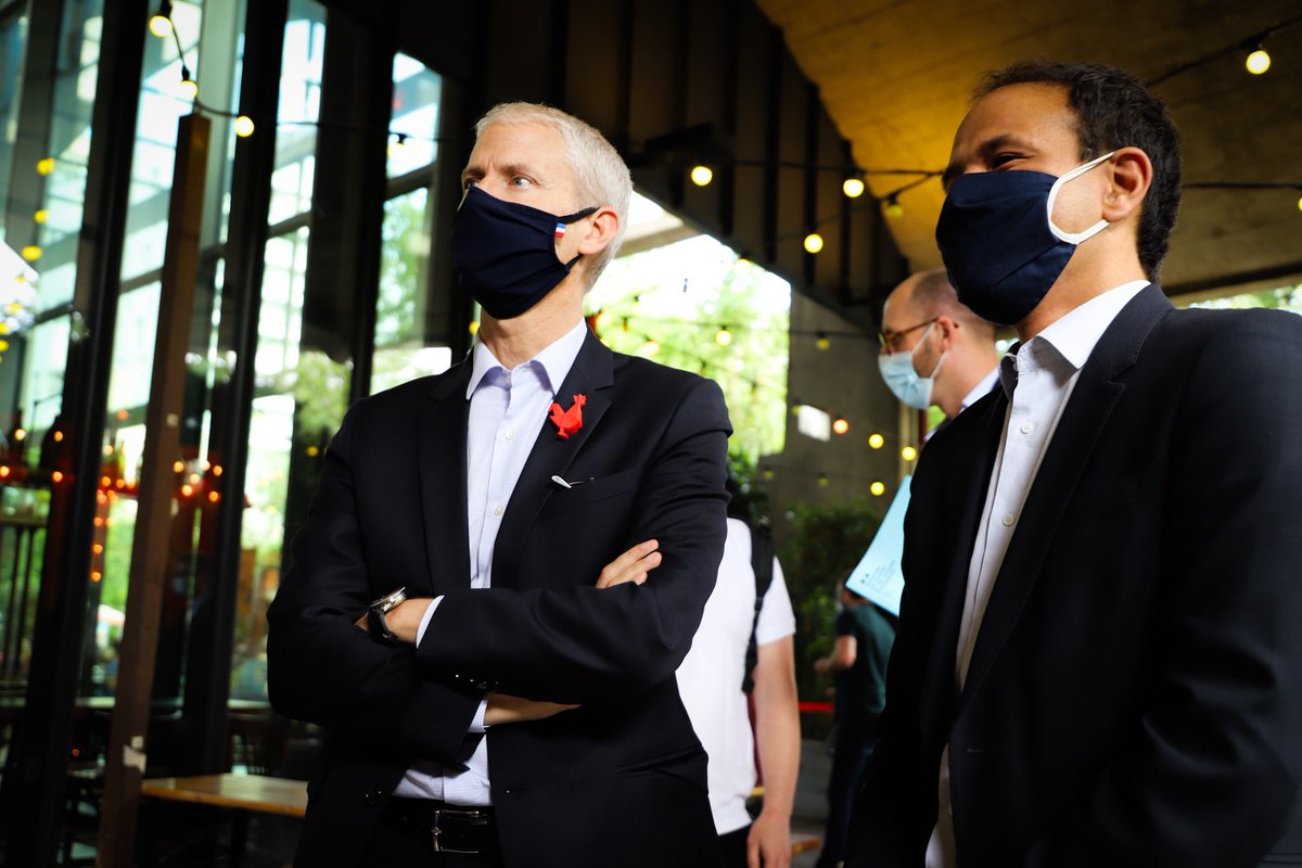 À Station F avec <a href="/franckriester/">Franck Riester</a> et <a href="/MarleneSchiappa/">🇫🇷 MarleneSchiappa</a> nous présentons une nouvelle stratégie pour attirer + de talents internationaux
➜Lancement de la plateforme welcometofrance.com/welcome-to-la-…
➜Simplification des démarches 
➜Correspondants #FrenchTech dans les préfectures #ChooseFrance