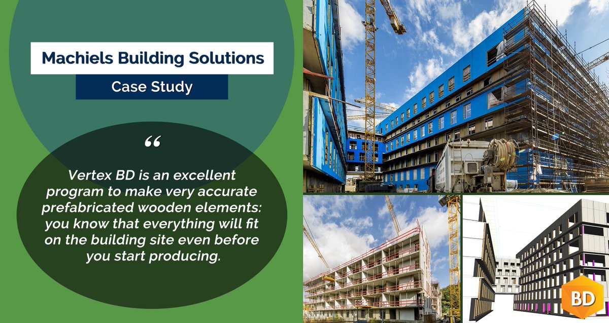CASE STUDY: Machiels Building Solutions share how they benefited from using Vertex BD #BIM software for a 7-floor residential building consisting of 500 student rooms including various types of common areas: bit.ly/36TkR2d 

#woodframing #timberframing #IFC #construction