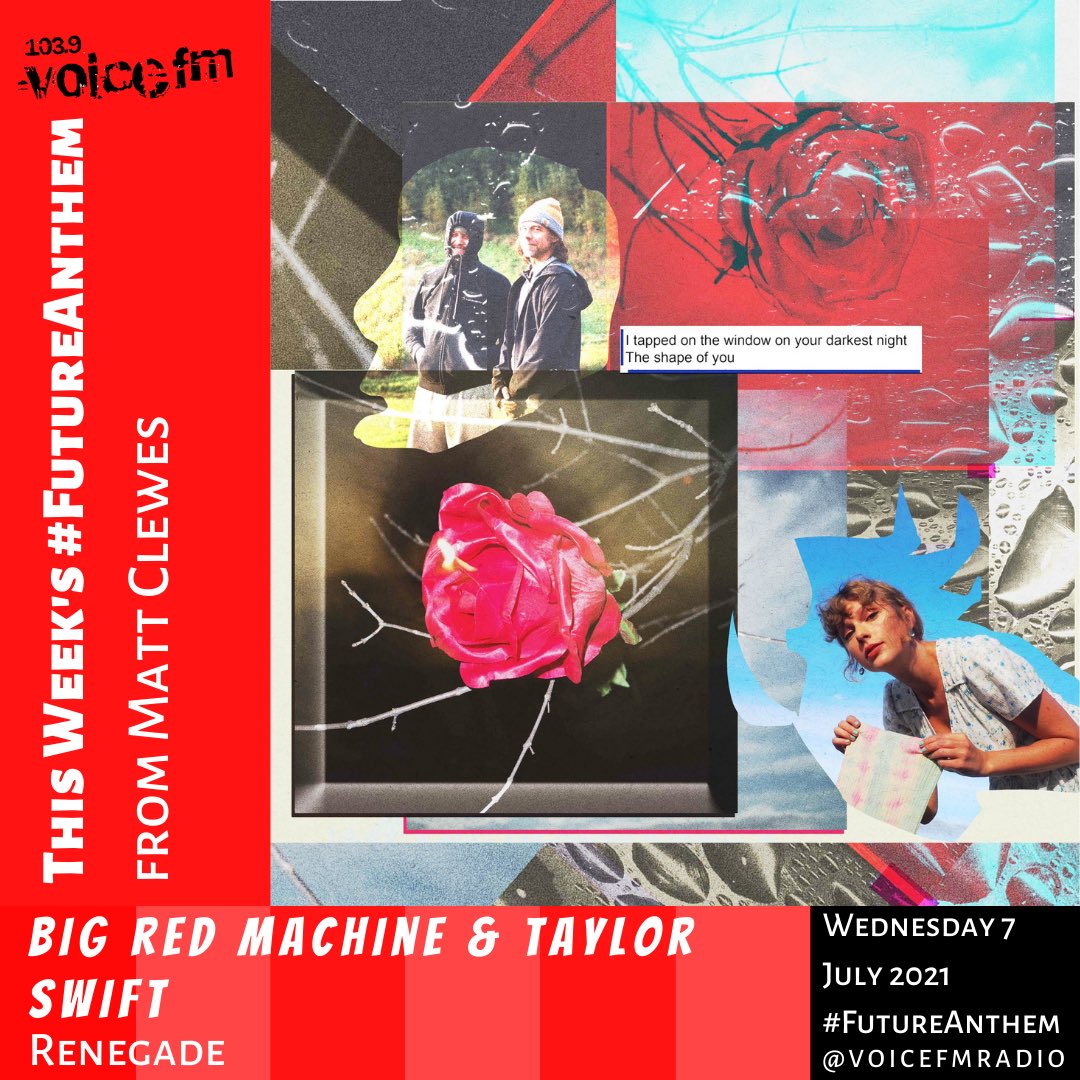 voicefmradio's tweet photo. 🔊 Wednesday’s #FutureAnthem sees @clewes_matt pick a collaboration that sets up something for the rest of the year...
🎵 Big Red Machine & @taylorswift13 - #Renegade https://t.co/x2tWk2O7CZ