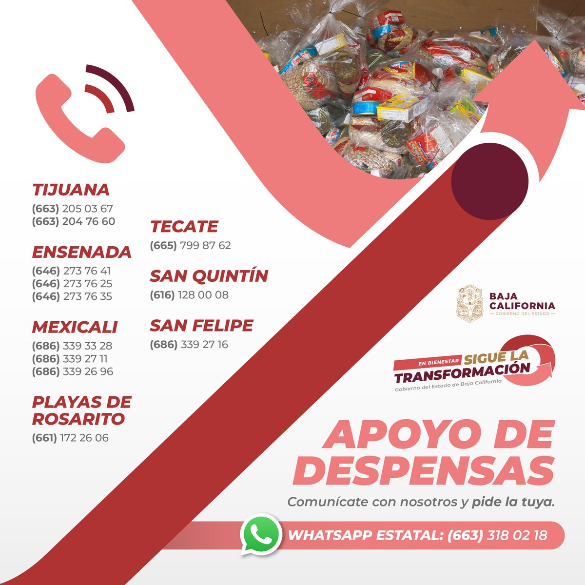 Aquellas comunidades que están en situación vulnerable ¡NO ESTÁN SOLAS! El apoyo en despensas no ha terminado y seguimos llevando bienestar a quienes más lo necesitan.

#EnBienestarSigueLaTransformación #COVID19
#SigueLaTransformación